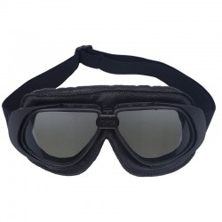Retro vintage ochranné motocyklové brýle černé